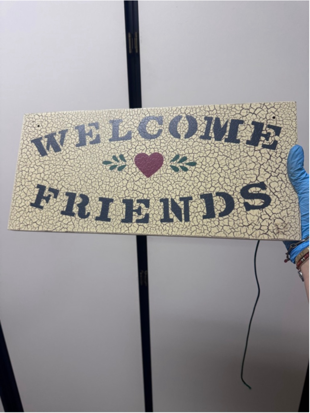 Unisex Unbranded Decor Welcome Friends Sign One Size Beige Black